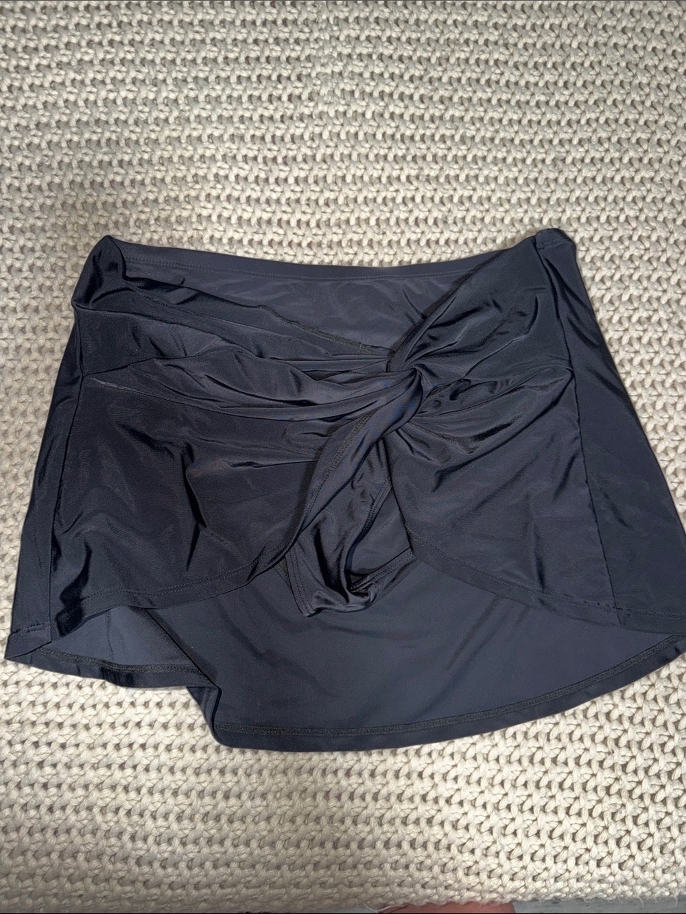 Zaful Black Twist-Front Swim Skort